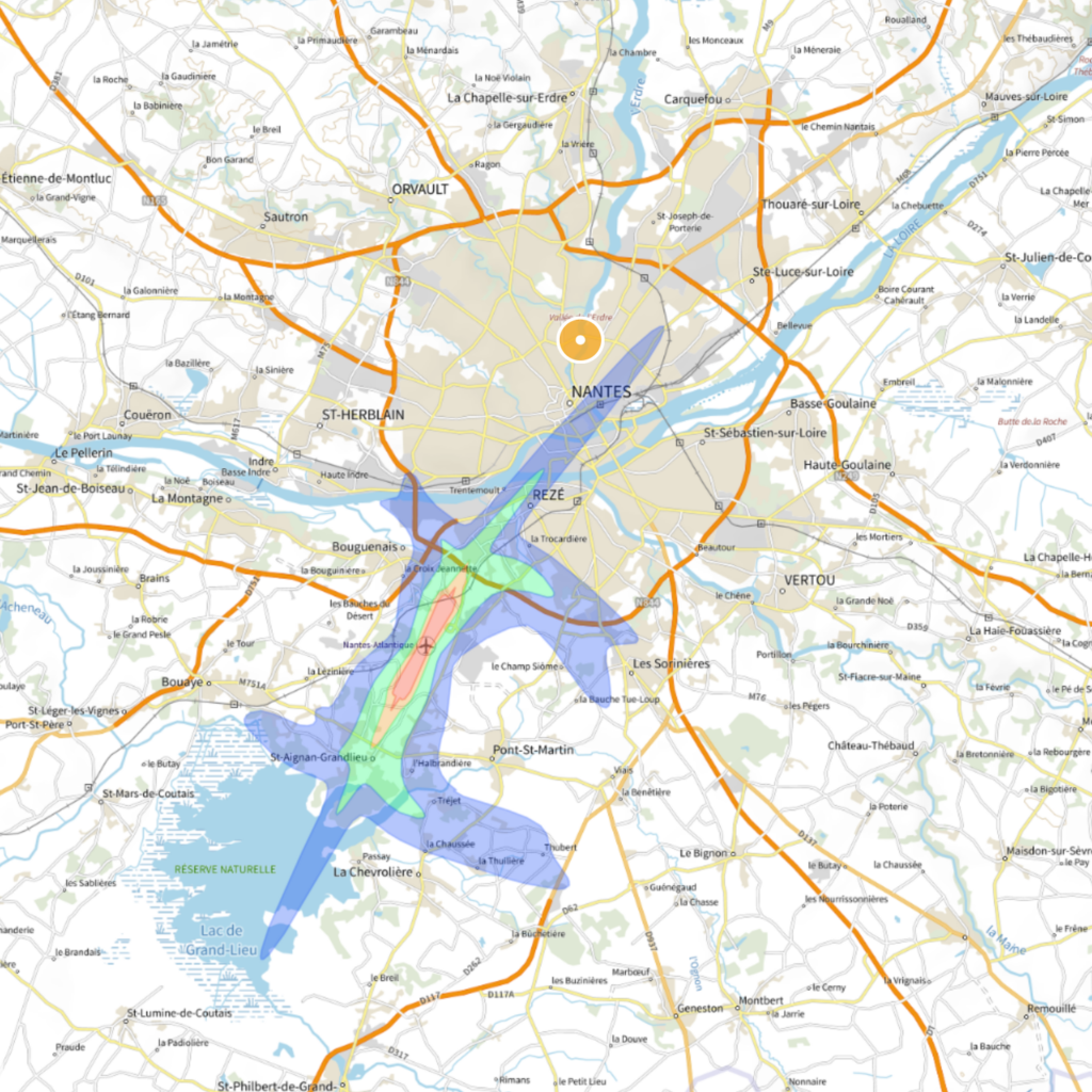 Plan d’Exposition au Bruit (PEB) autour de l’aéroport Nantes-Atlantique
