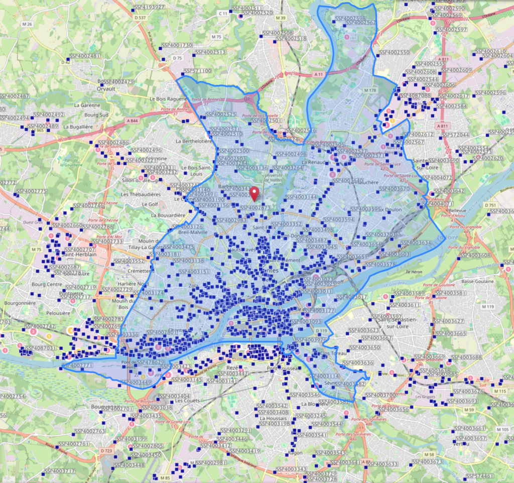 Carte Pollution des sols à Nantes