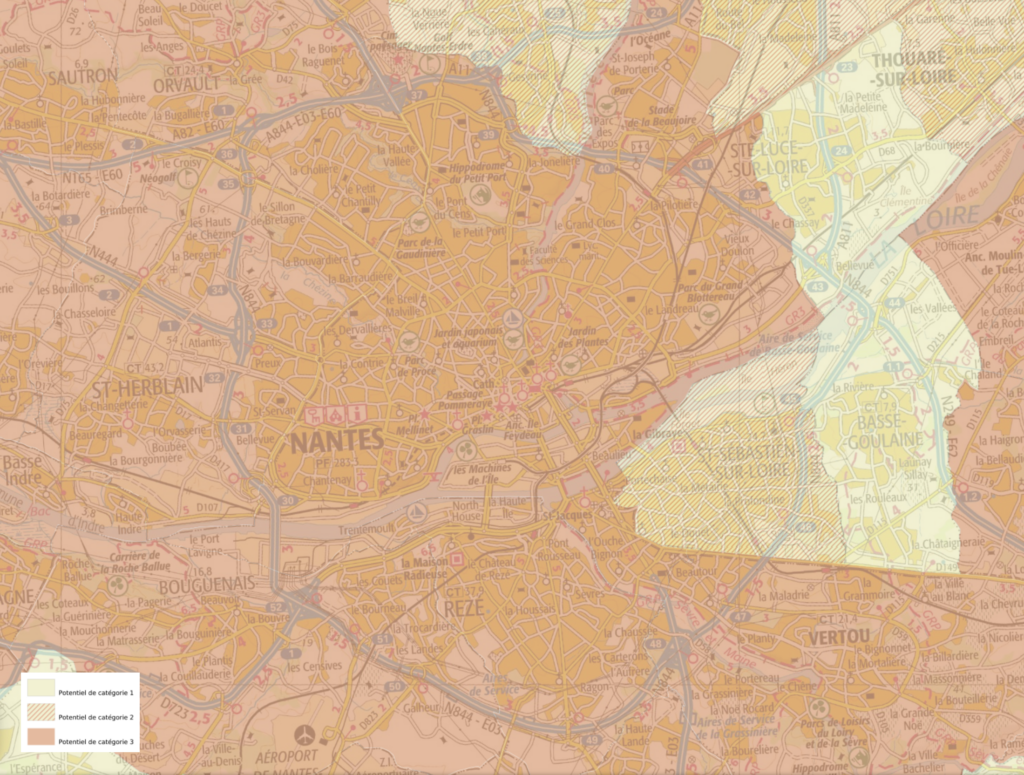 Risque Radon Nantes - Carte
