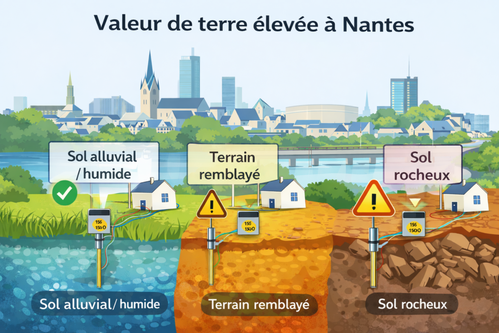 Valeur de terre élevée à Nantes